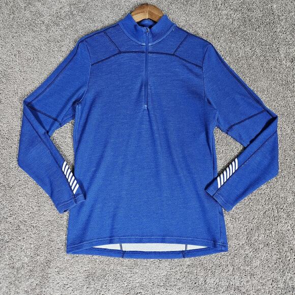 Helly Hansen Sweatshirt Womens Medium Blue Lifa Merino Midweight Base Layer - Picture 1 of 11